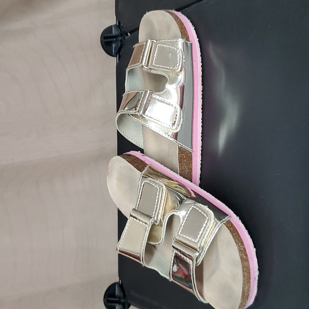 Gold velcro slides, Children's Place, size 11